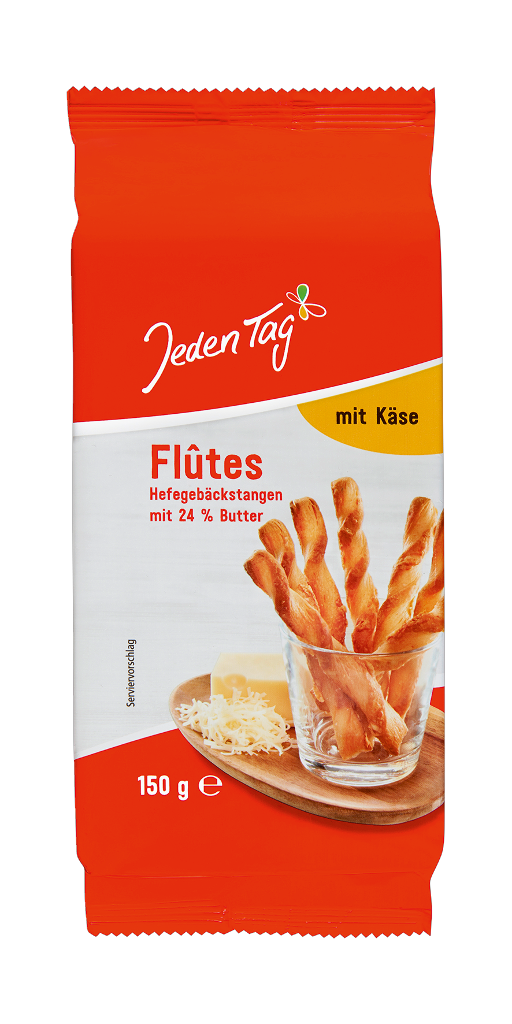 12 150gr Pg Jeden Tag Knabbergebäck mit Käse 