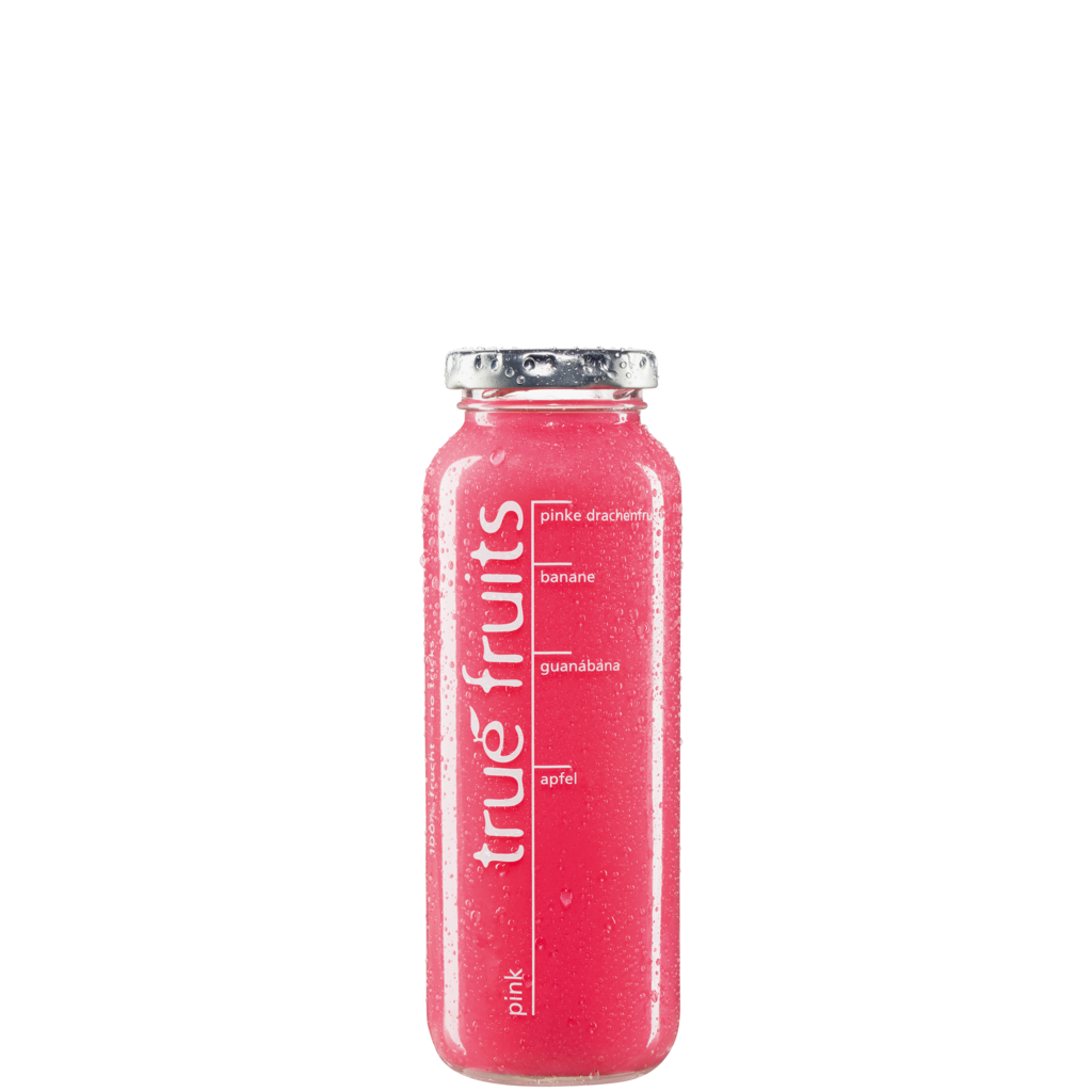 8 250ml Fl True Fruits Smoothie PINK Apfel, Banane, Drachenfrucht 