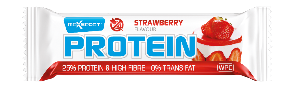 30 50grRg MaxSport Proteinriegel mit Erdbeergeschmack 