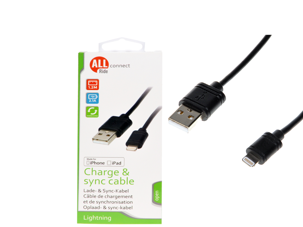 1 1St Pg AR connect Lade-Datenkabel 120cm 2.1A für IOS 