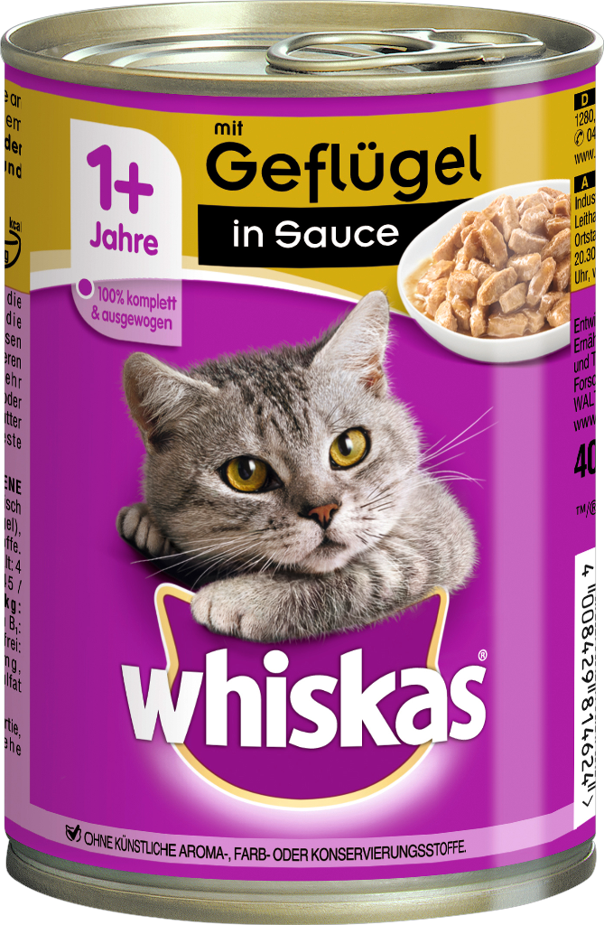 12 400g Pg Whiskas Katzenfutter Geflügel Sauce 