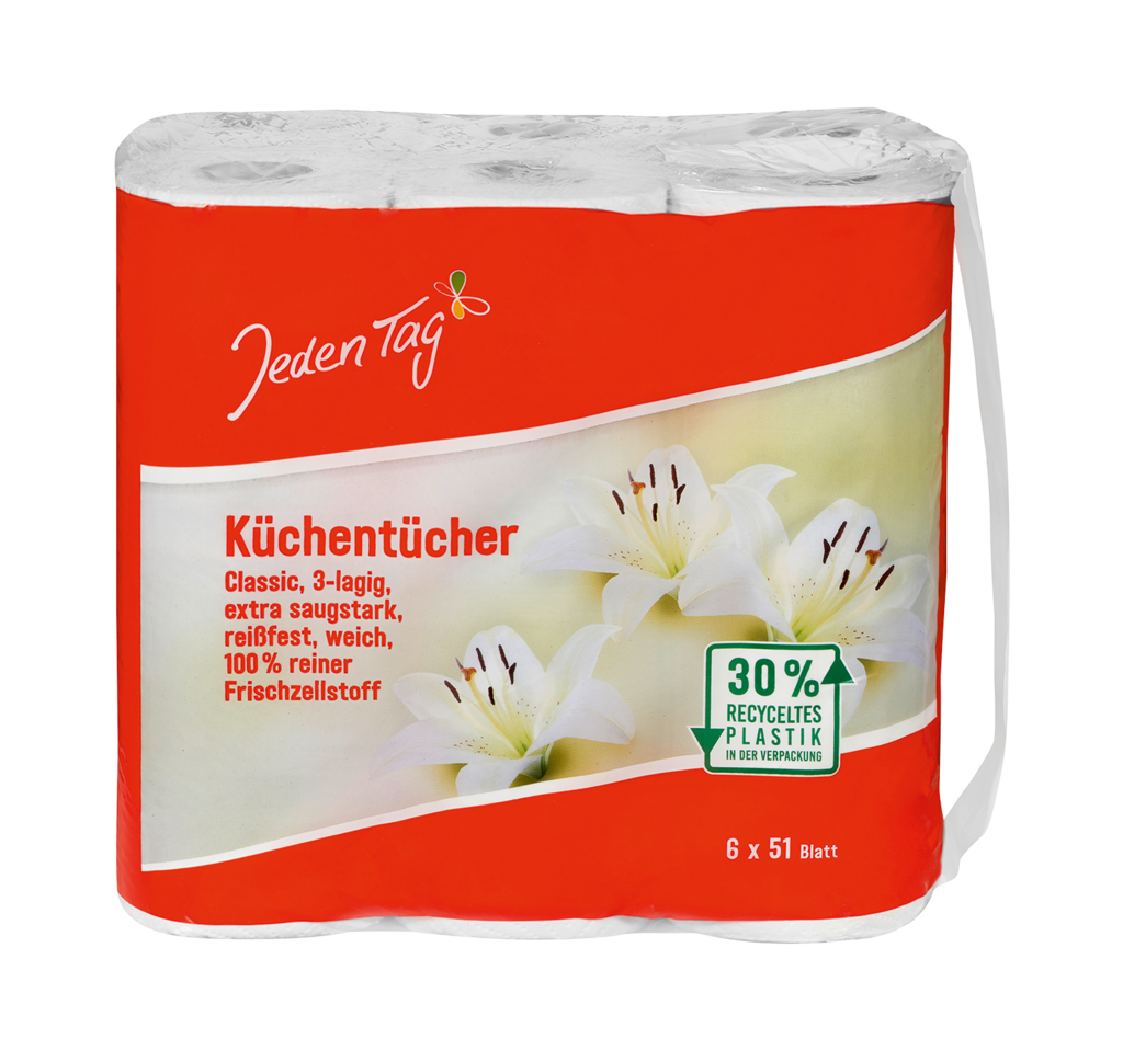 8 6St Pg Jeden Tag Küchenrolle 3lagig 