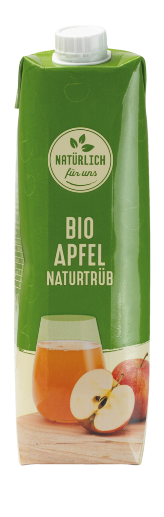 12 1.00l Pg Natürlich für uns BIO Apfelsaft naturtrüb 