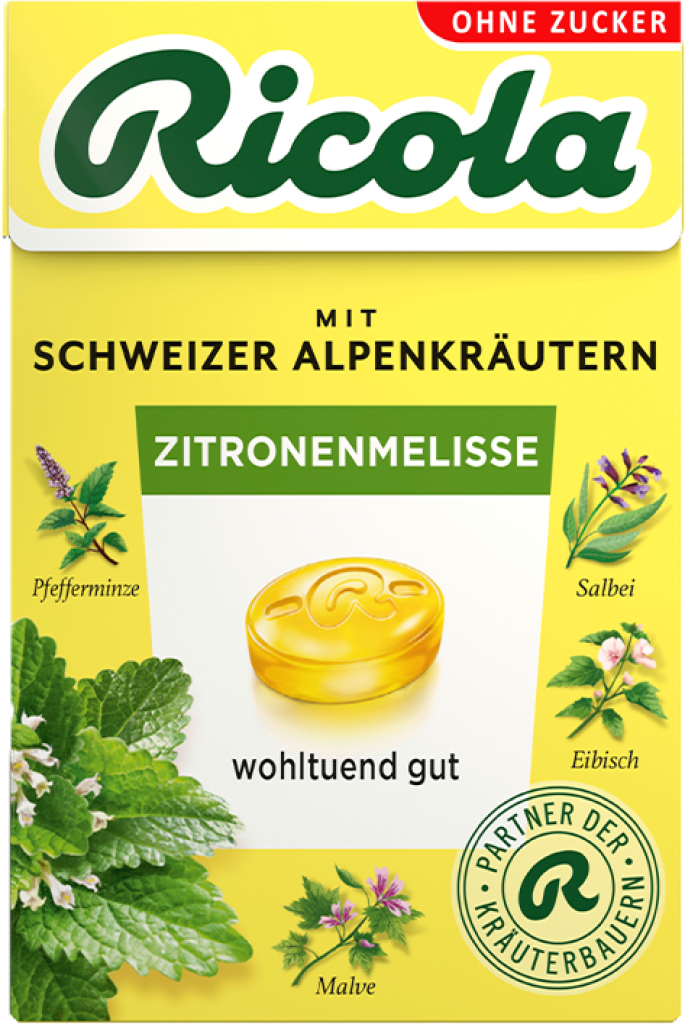 10 50g Pg Ricola Zitronenmelisse zuckerfrei 