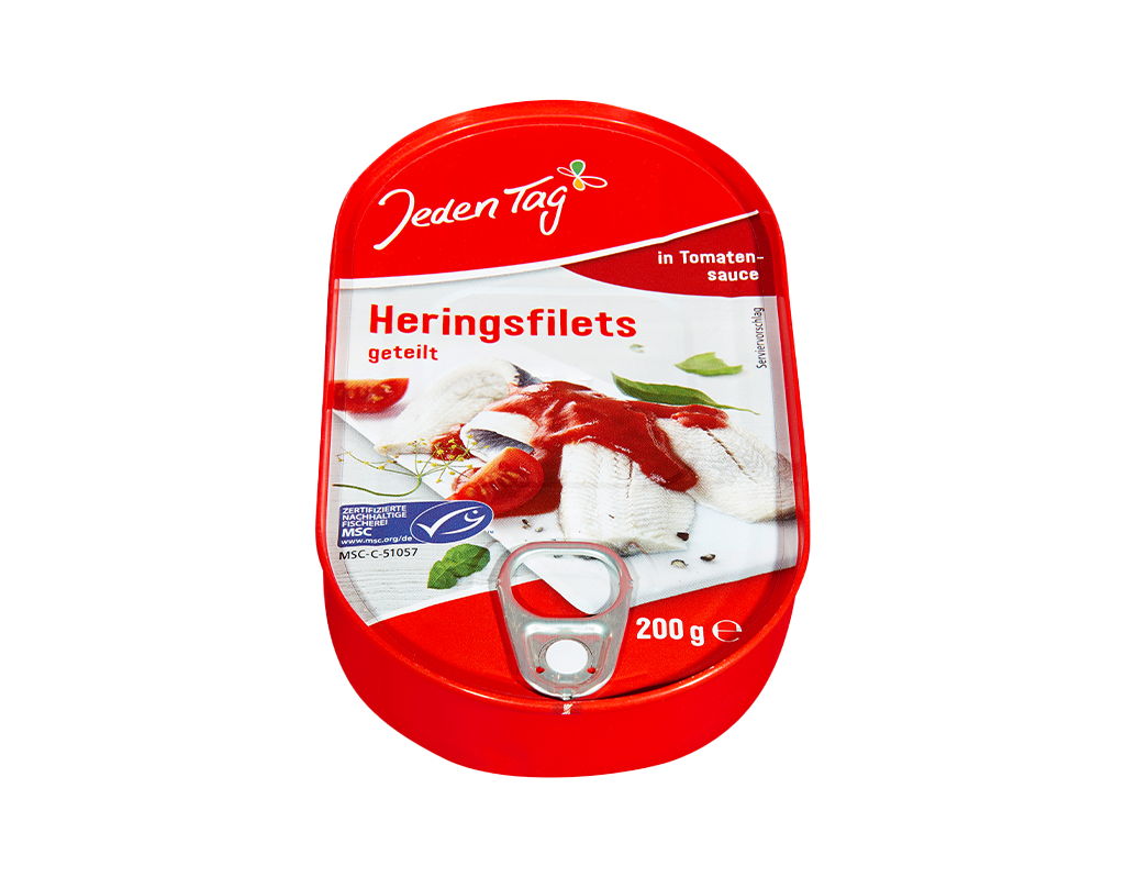 10 200g Ds Jeden Tag Heringsfilets in Tomatensauce 