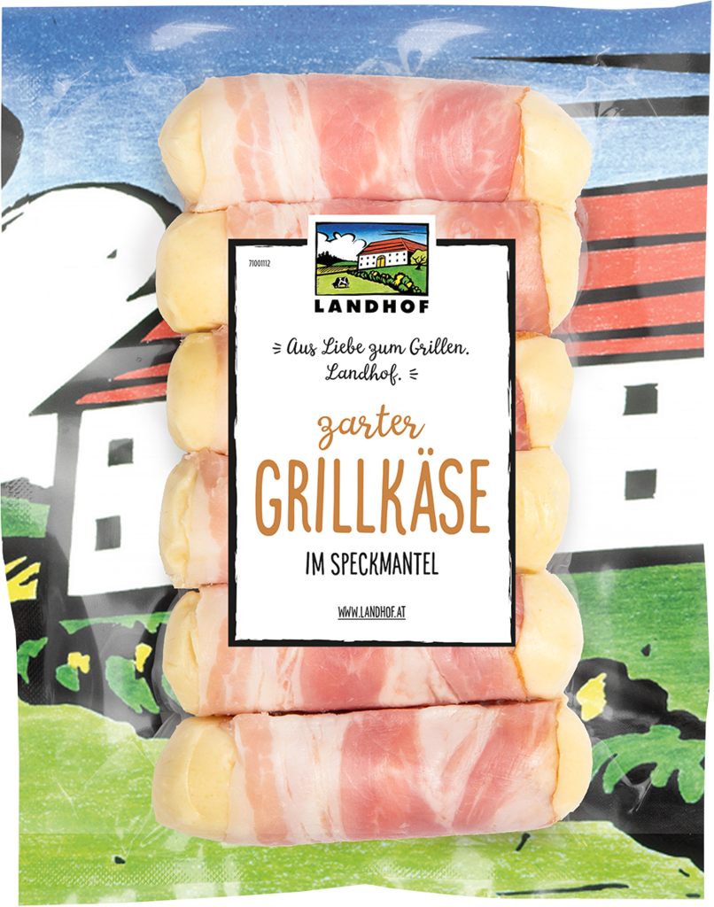 5 200g Pg Landhof Grillkäse im Speckmantel 