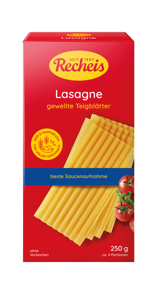 12 250g Pg Recheis Lasagne gelb gewellt 