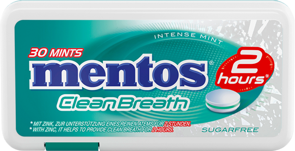 12 21g Pg Mentos Clean Breath Intense Mint zuckerfrei 