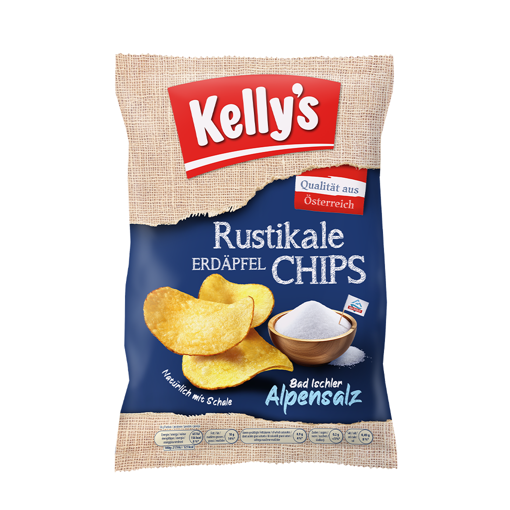 20 110g Pg Kelly´s Rustikale Erdäpfel Chips gesalzen 