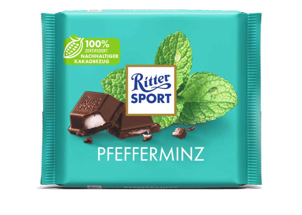 12 100g Ta Ritter Sport Pfefferminz 