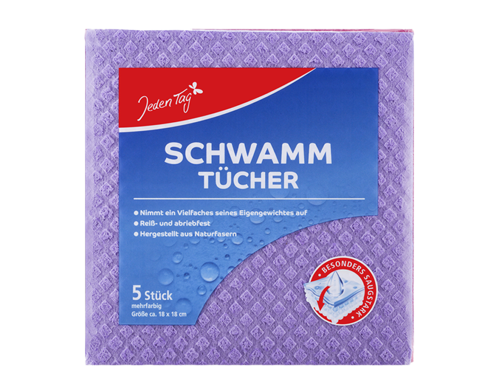 16 5St Pg Jeden Tag Schwammtuch 18x18cm 