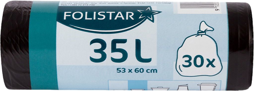 1 10St Pg Folistar Müllsäcke schwarz 35l 