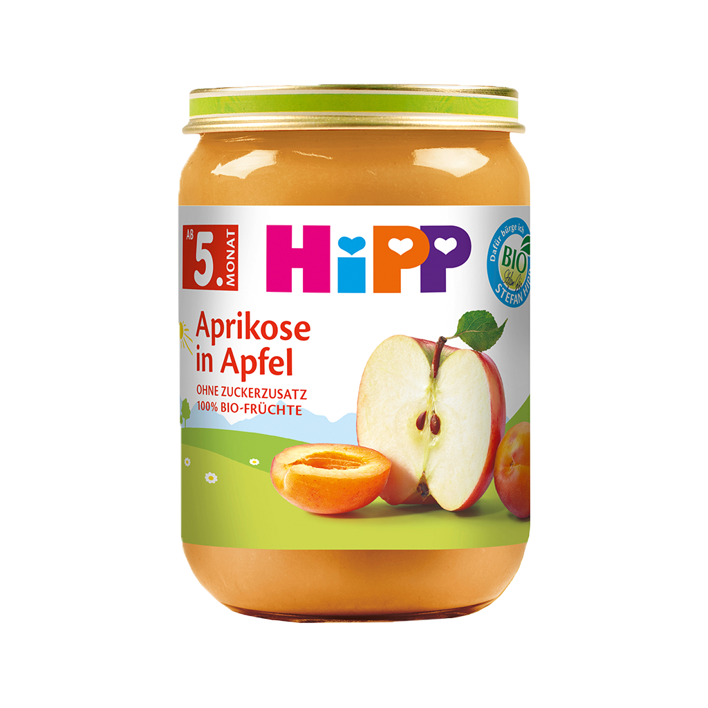 6 190g Gl Hipp BIO Aprikose in Apfel 