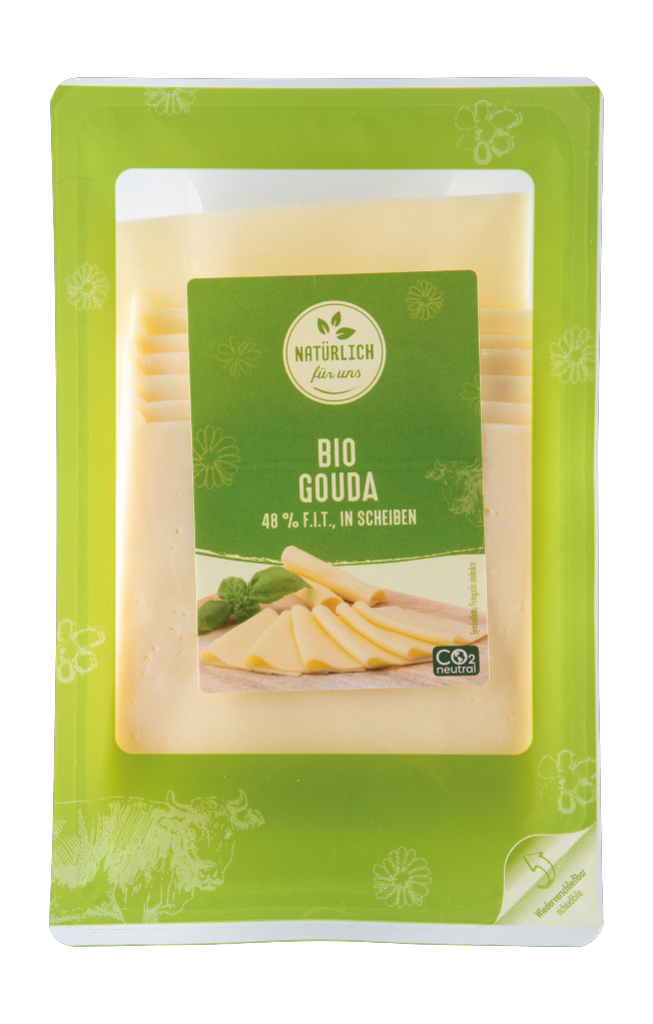 10 150gr Pg Natürlich für uns BIO Gouda Scheiben 