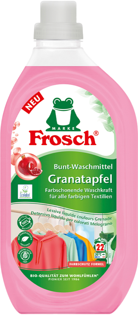 5 1.50l Fl Frosch Bunt Waschmittel Granatapfel 