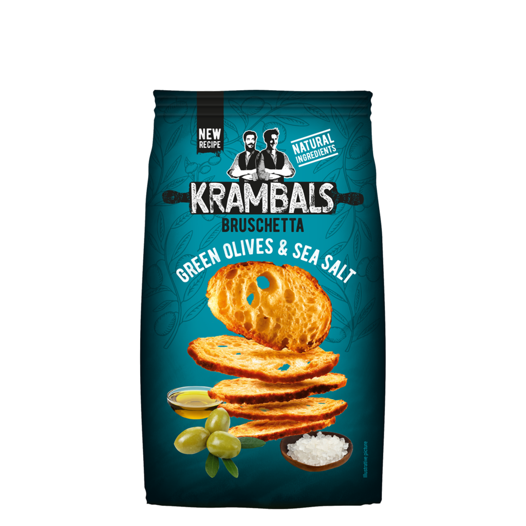 12 70g Pg Krambals Bruschetta Green Olives & Sea Salt 
