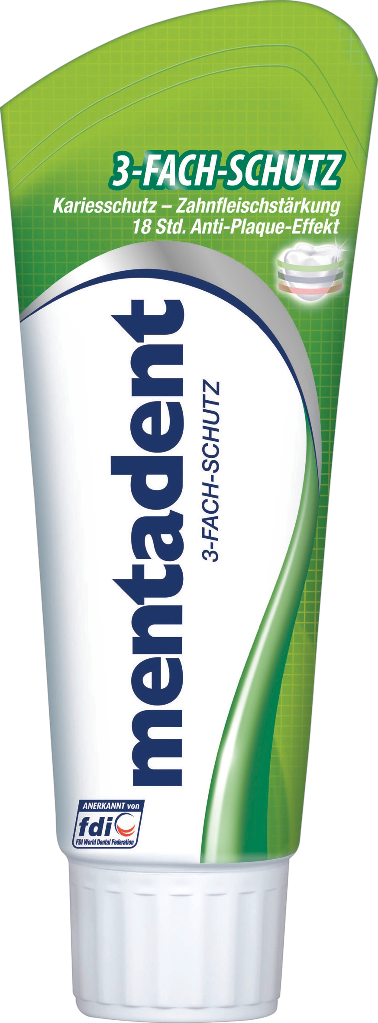 24 75ml Tb Mentadent Zahncreme 3 Fach Schutz  