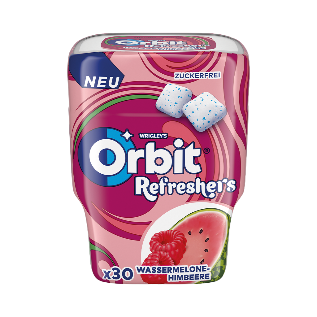6 30St Pg Orbit Refreshers Watermelon & Raspberry Bottle zuckerfrei Kaugummi 