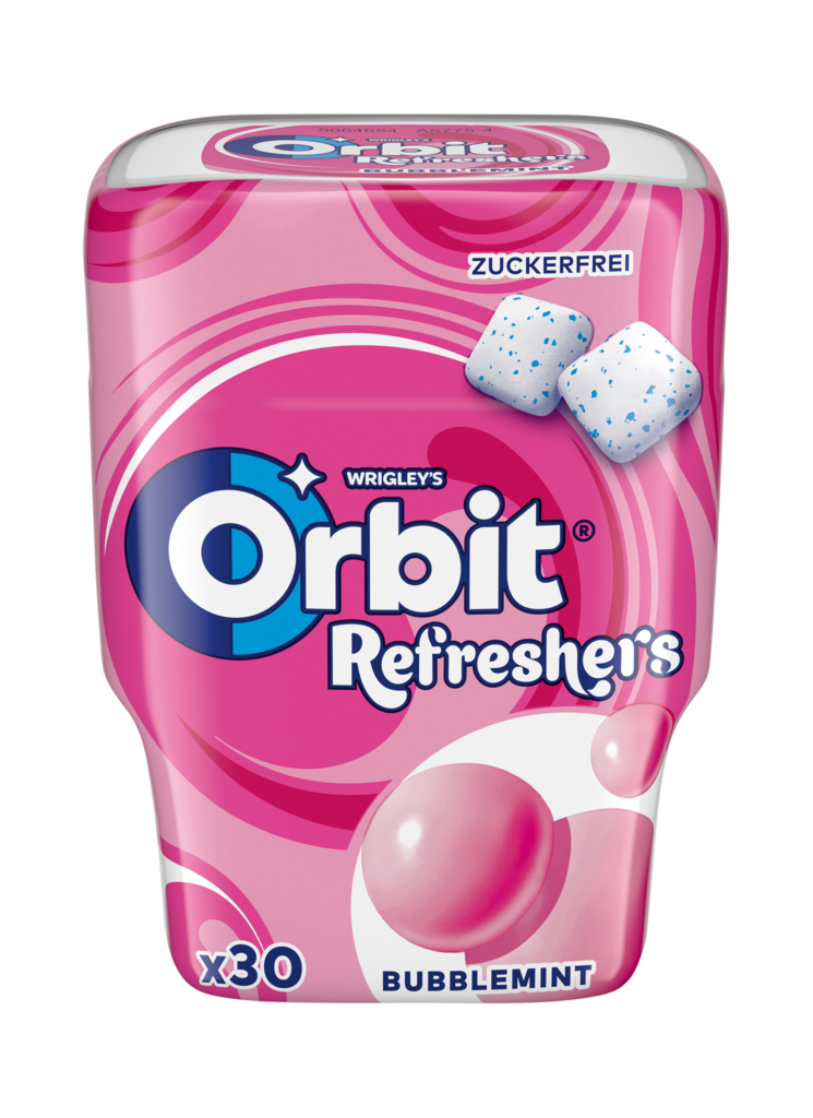 6 30St Pg Orbit Refreshers Kaugummi Bubblemint Bottels 