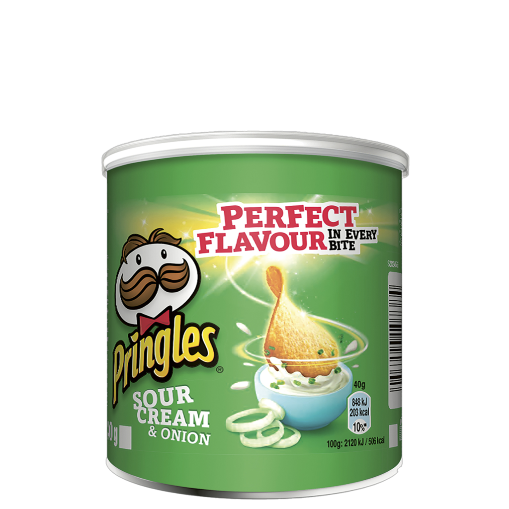 12 40g Ds Pringles Sour Cream & Onion 