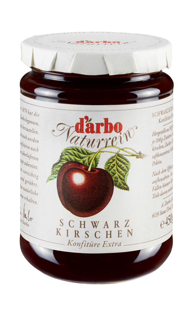 6 450gr Gl Darbo Schwarzkirsch Konfitüre naturrein 