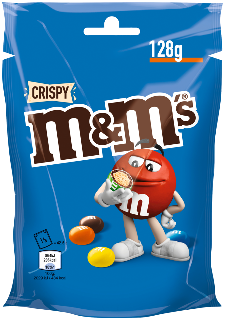 30 128g Pg M&M's Crispy Standbeutel 