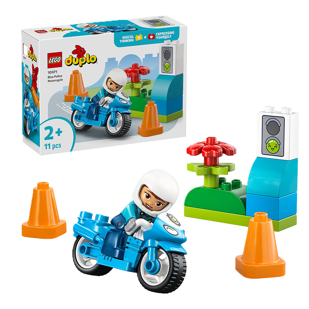1 1St Pg Lego Duplo blaues Polizeimotorrad 