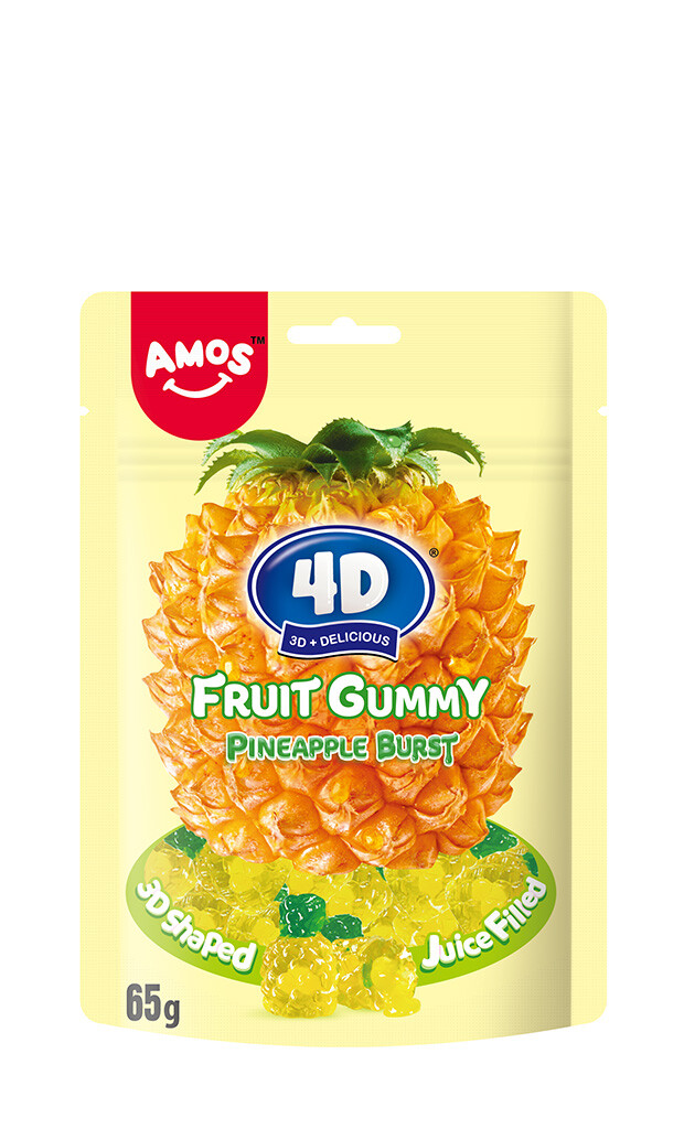36 65g Bt Amos 4D Gummy Pineapple 
