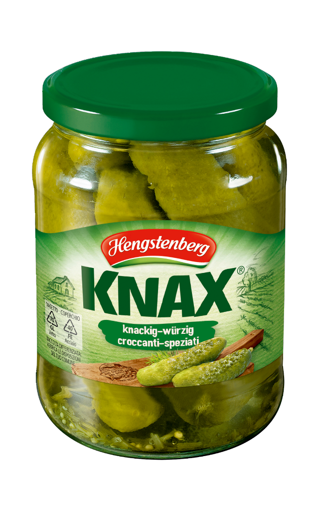 12 720ml Gl Hengstenberg KNAX Gewürzgurken 