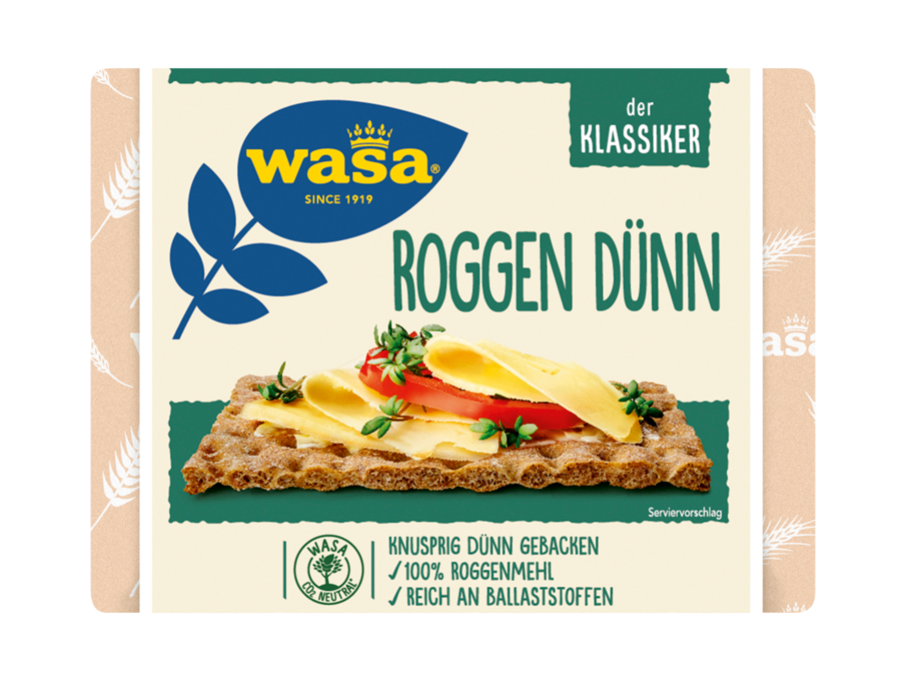 12 205gr Pg Wasa Knäckebrot Roggen Dü. 