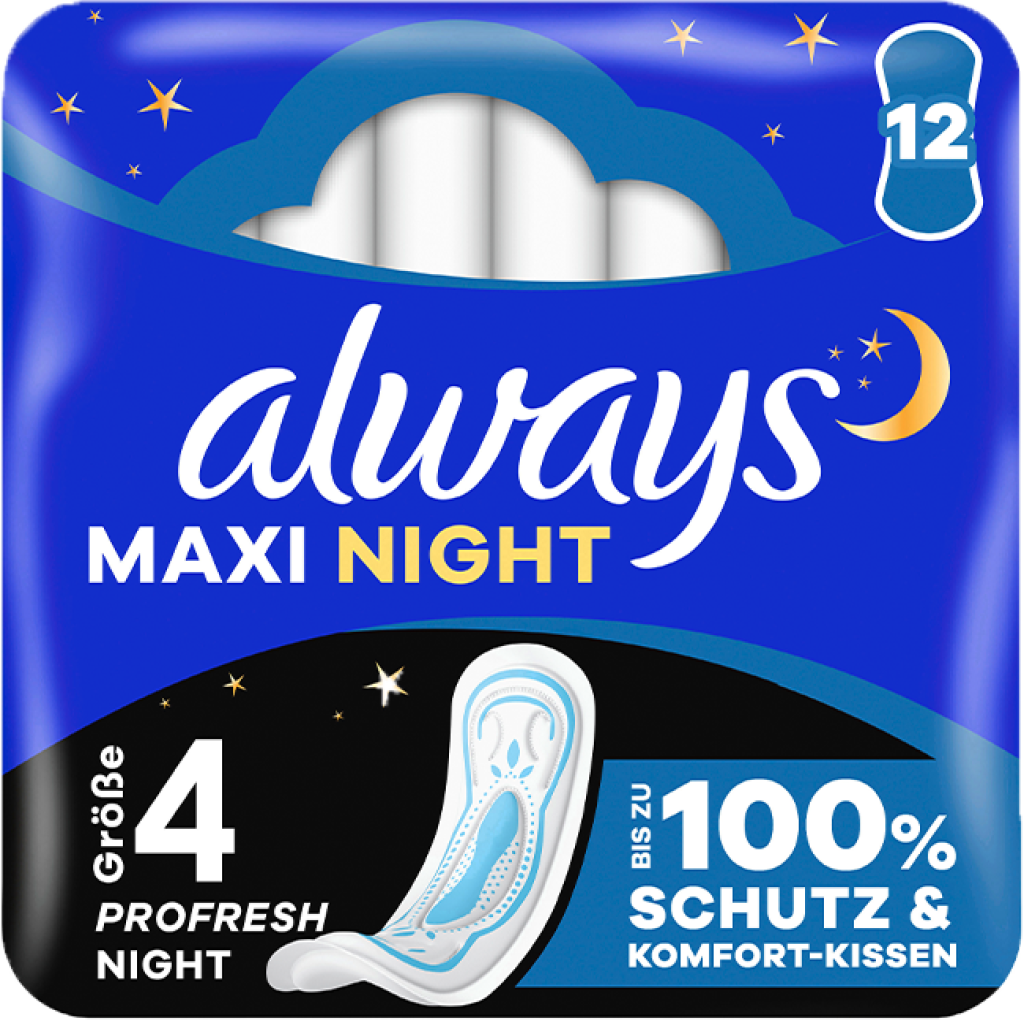 8 10St Pg Always Maxi Night Slipeinlagen 