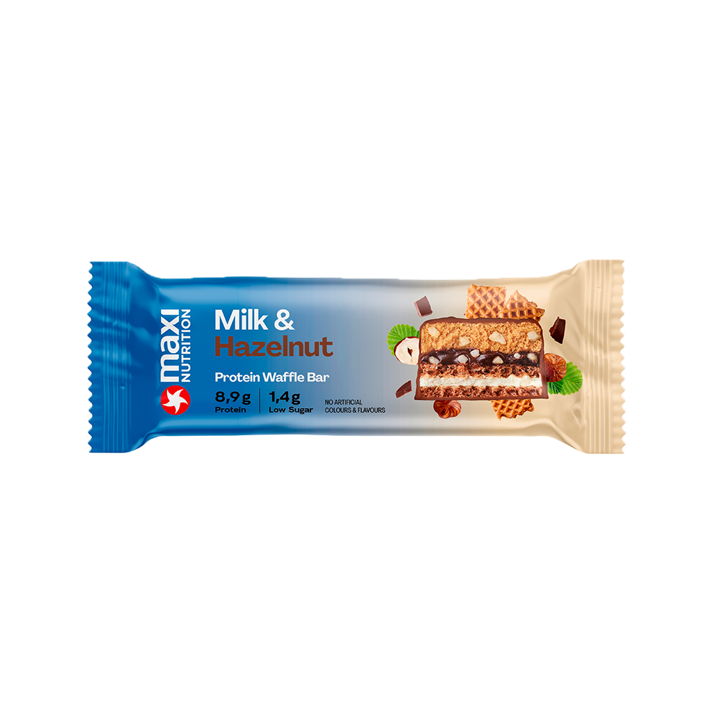 12 40g Pg MaxiNutrition Protein Waffle Bar Milk & Hazelnut  