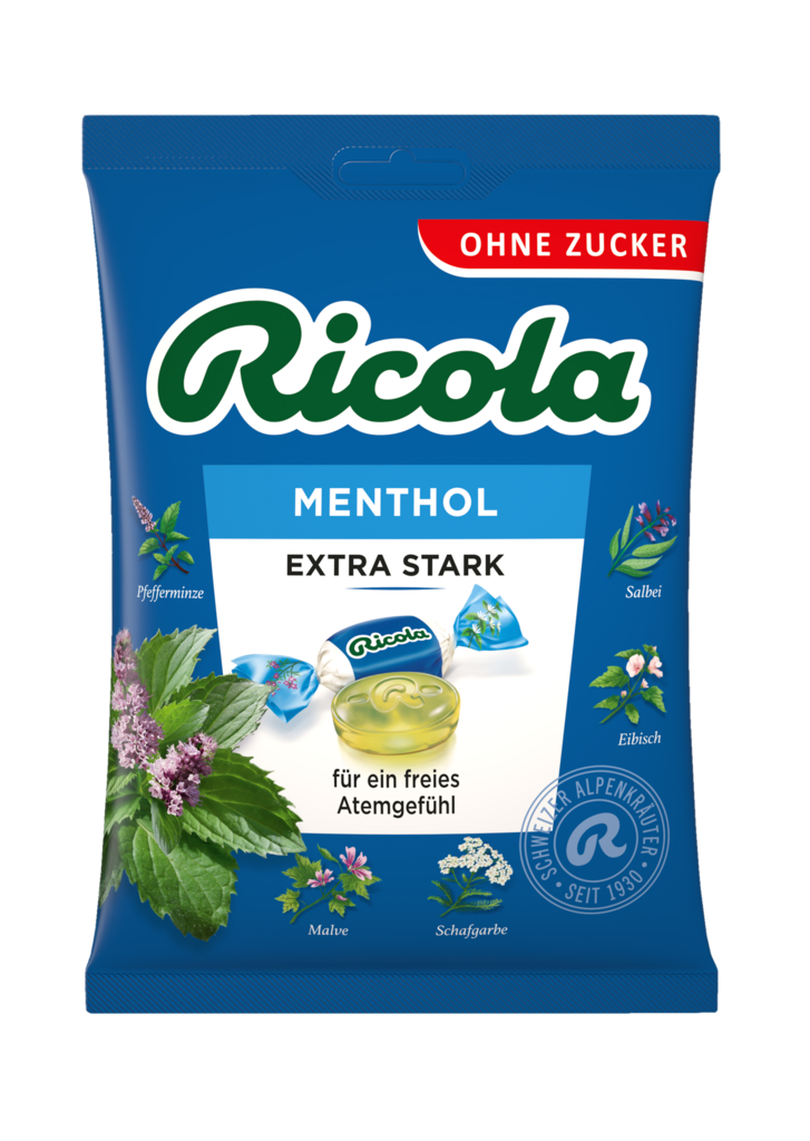 18 75g Bt Ricola Menthol extra stark 