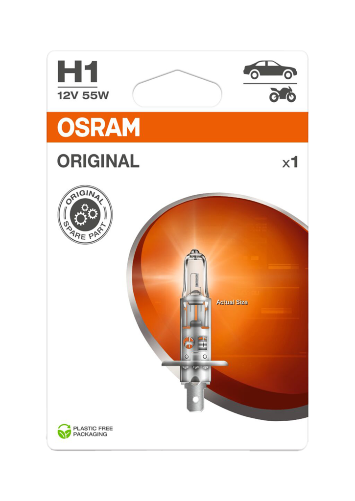 10 St Pg Osram H1 Standard Einzelbilister 12V/55W 