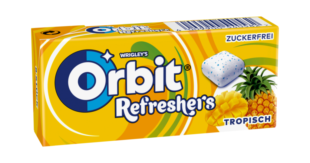 12 18g Pg Orbit Refreshers Kaugummi Tropisch Handypack 
