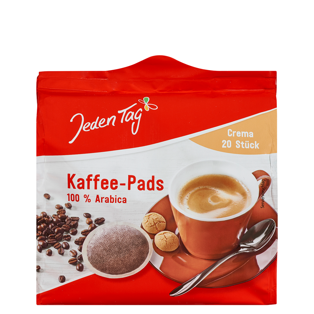6 140g Pg Jeden Tag Kaffeepads Crema 