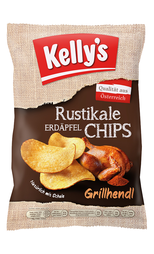 20 110g Pg Kelly's Rustikale Erdäpfel Chips Grillhendl  