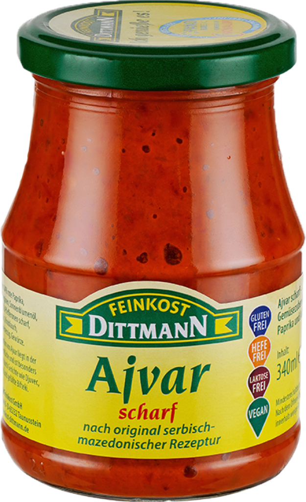 6 340ml Gl Dittmann Ajvar scharf 