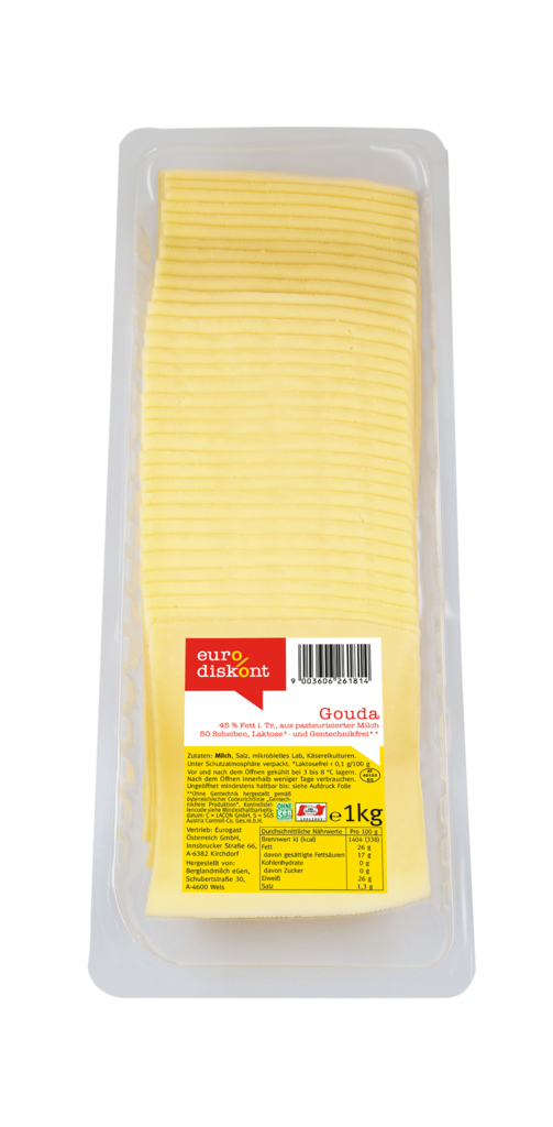 1 1kg Pg Eurogast Gouda Scheiben 45% Fit 