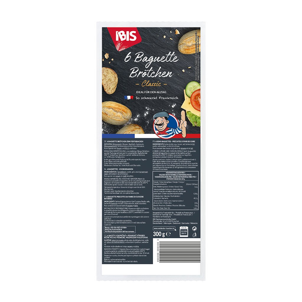 16 300g Pg Ibis Baguette Brötchen 