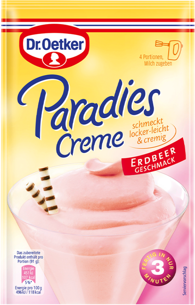 10 65g Pg Oetker Paradiescreme Erdbeer  