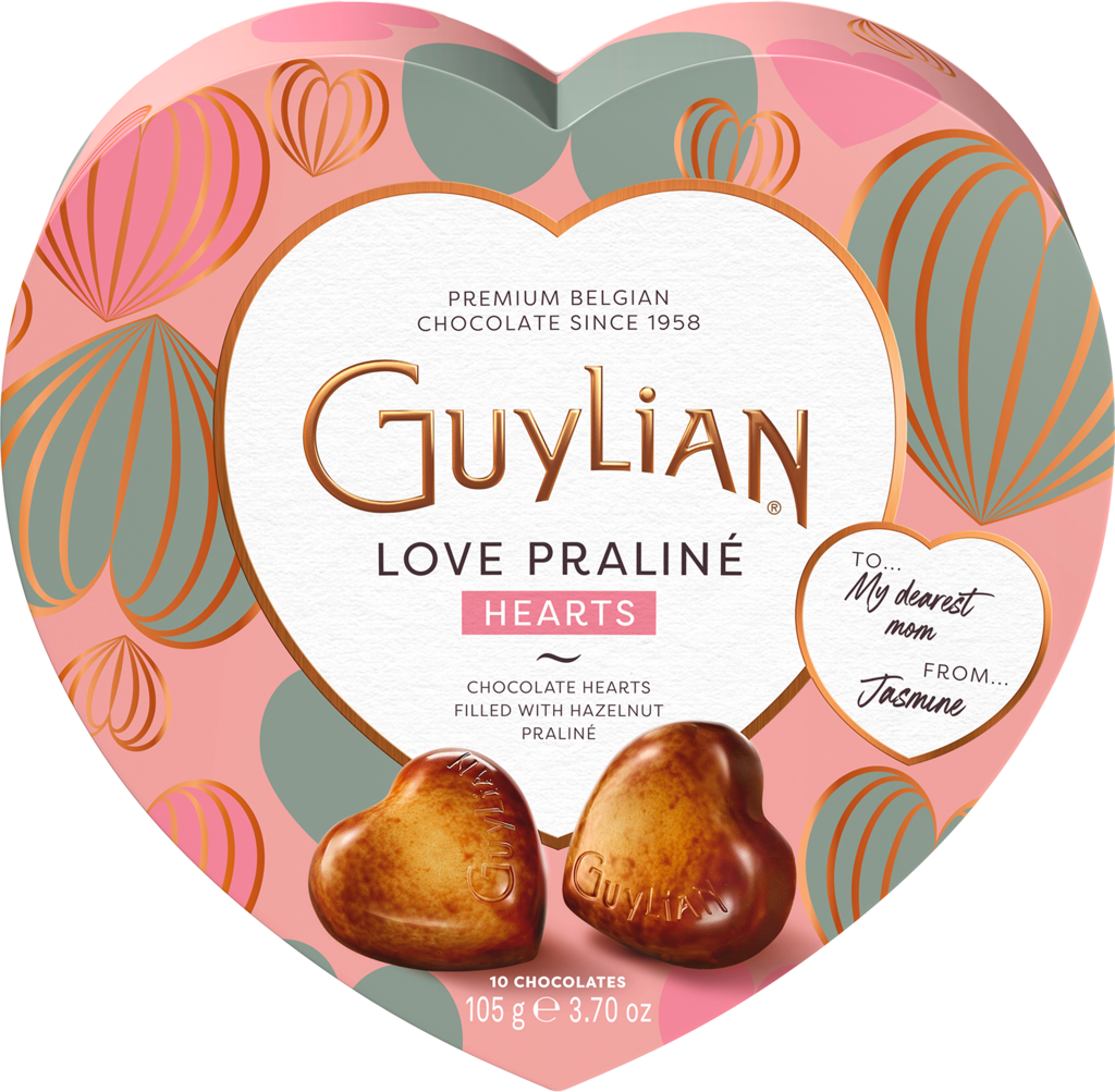 6 105g Pg Guylian Herzen Nuss Nougat im Geschenkherz 