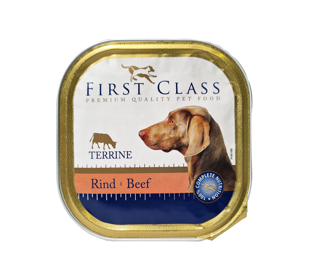 18 300g Pg First Class Hundefutter Terrine Rind 