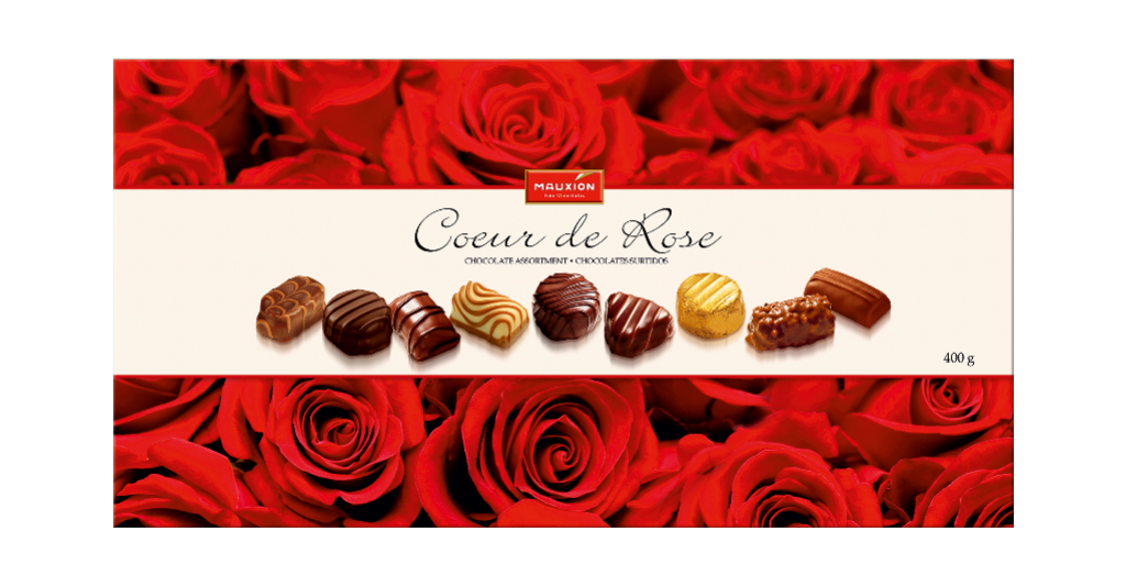 6 400g Pg Mauxion Coeur de Rose Pralinen 