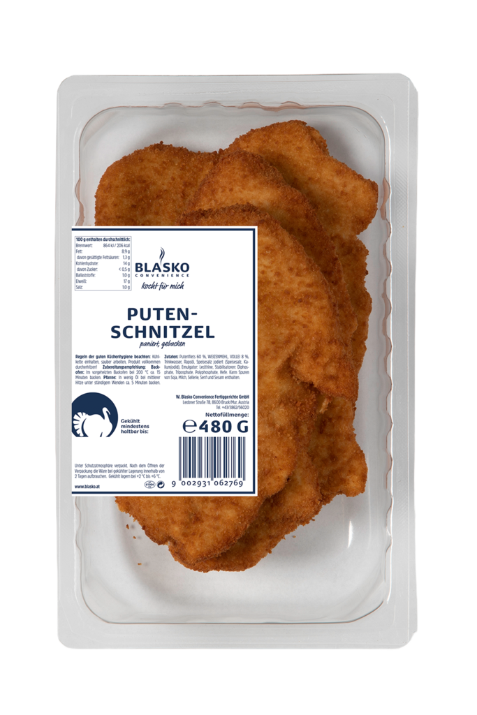 1 480g Pg FK BC Putenschnitzel, paniert und gebacken 
