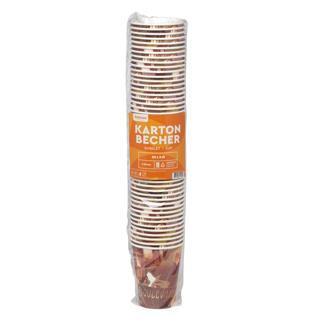 1 1000St Kartonbecher Kaffeebecher Boulevard 300ml 