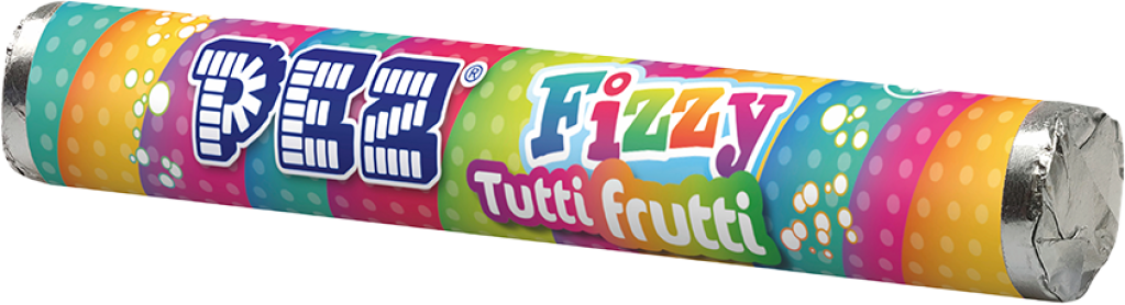 30 46g Pg PEZ Fizzy Riesenrolle Tutti Frutti  