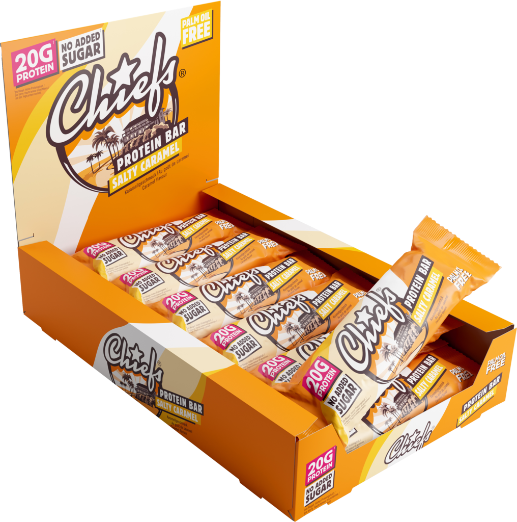 12 55g Rg Chiefs Protein Bar Salty Caramel 