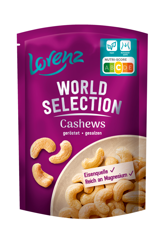 12 100g Pg Lorenz Cashews geröstet und gesalzen  