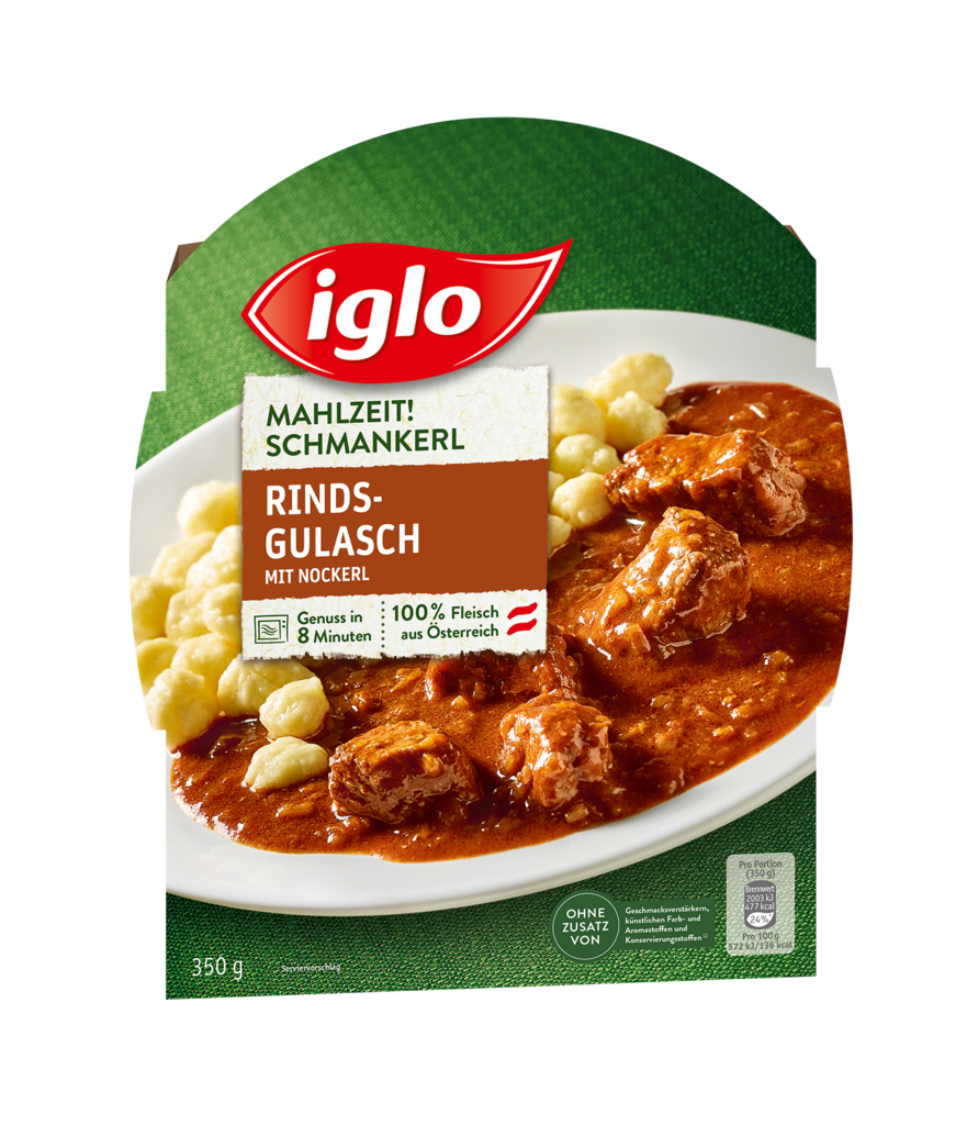 6 350gr Pg TKK Iglo Rindsgulasch mit Nockerl 